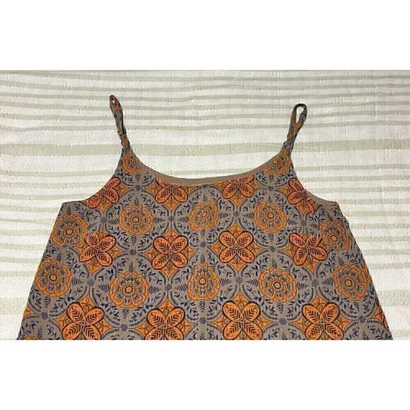 Cabi Tan Brown Orange Green Mandala Tank Top Flowy Size Small adjustable straps - Picture 3 of 12